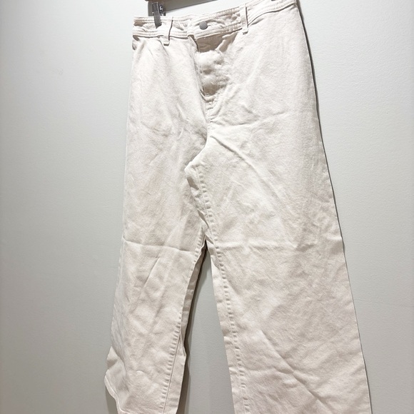 Universal Thread Wide Leg Jeans Ankle Length in Off-White/Cream Pants Size 12 - Picture 3 of 6